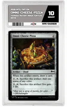 2026 MTG TMT EN Teenage Mutant Ninja Turtles #0176 OMNI-CHEESE PIZZA MPE 10 GEM/MT — graded card up for auction