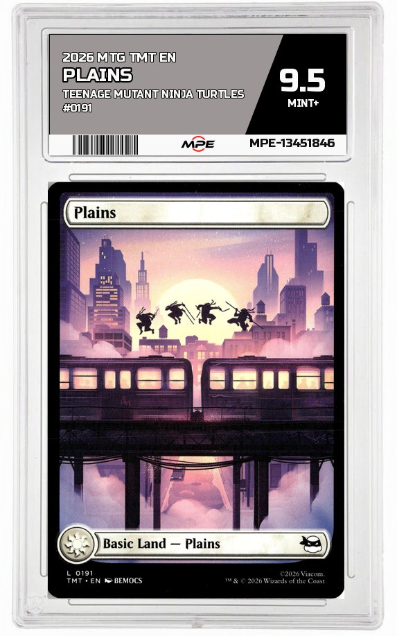 2026 MTG TMT EN Teenage Mutant Ninja Turtles #0191 PLAINS MPE 9.5 MINT+ — graded card auctioned from the MPE vault