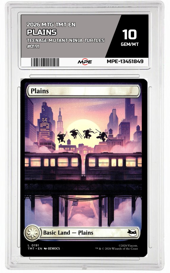 2026 MTG TMT EN Teenage Mutant Ninja Turtles #0191 PLAINS MPE 10 GEM/MT — graded card auctioned from the MPE vault