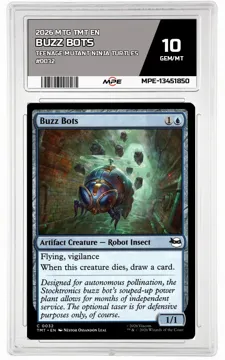2026 MTG TMT EN Teenage Mutant Ninja Turtles #0032 BUZZ BOTS MPE 10 GEM/MT — graded card up for auction
