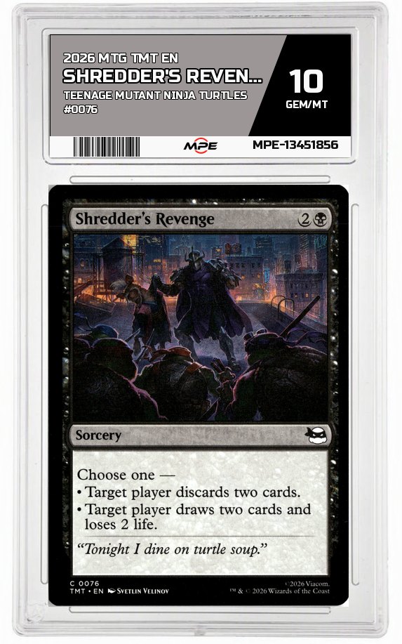 2026 MTG TMT EN Teenage Mutant Ninja Turtles #0076 SHREDDER'S REVENGE MPE 10 GEM/MT — graded card auctioned from the MPE vault