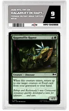 2026 MTG TMT EN Teenage Mutant Ninja Turtles #0130 RAGAMUFFIN RAPTOR MPE 9 MINT — graded card up for auction