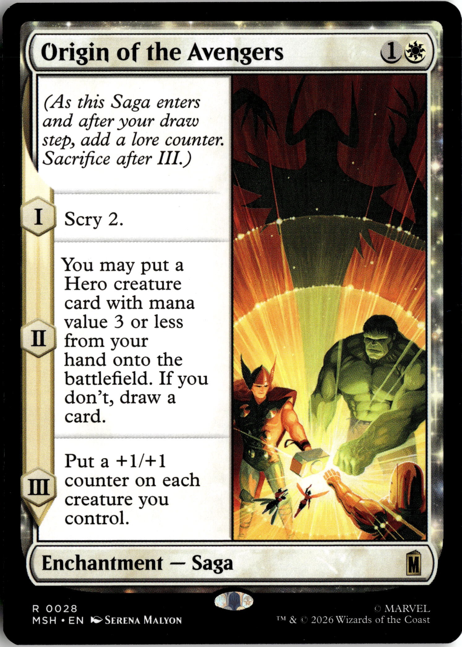 2026 Mtg Msh En Origin Of The Avengers graded slab