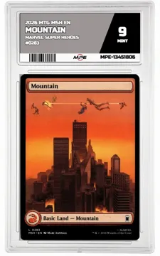 2026 MTG MSH EN Marvel Super Heroes #0283 MOUNTAIN MPE 9 MINT — graded card up for auction