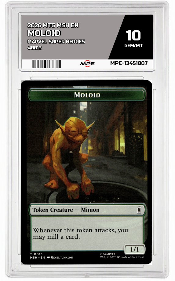 2026 MTG MSH EN Marvel Super Heroes #0013 MOLOID MPE 10 GEM/MT — graded card auctioned from the MPE vault
