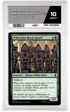 2026 MTG MSH EN Marvel Super Heroes #0195 WAKANDAN ROYAL GUARD MPE 10 GEM/MT — graded card up for auction