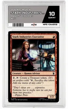 2026 MTG MSH EN Marvel Super Heroes #0153 STARK INDUSTRIES EXECUTIVE MPE 10 GEM/MT — graded card up for auction