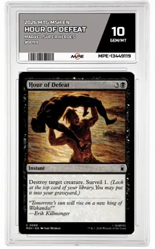 2026 MTG MSH EN Marvel Super Heroes #0099 HOUR OF DEFEAT MPE 10 GEM/MT — graded card up for auction