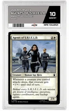 2026 MTG MSH EN Marvel Super Heroes #0005 AGENTS OF S.H.I.E.L.D. MPE 10 GEM/MT — graded card up for auction