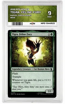 2026 MTG MSH EN Marvel Super Heroes #0191 TIGRA, FELINE FURY MPE 9 MINT — graded card up for auction