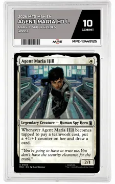 2026 MTG MSH EN Marvel Super Heroes #0002 AGENT MARIA HILL MPE 10 GEM/MT — graded card up for auction
