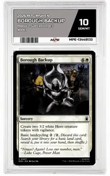 2026 MTG MSH EN Marvel Super Heroes #0007 BOROUGH BACKUP MPE 10 GEM/MT — graded card up for auction