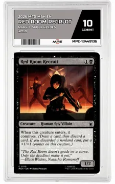 2026 MTG MSH EN Marvel Super Heroes #0110 RED ROOM RECRUIT MPE 10 GEM/MT — graded card up for auction