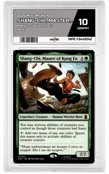 2026 MTG MSH EN Marvel Super Heroes #0187 SHANG-CHI, MASTER OF KUNG FU MPE 10 GEM/MT — graded card up for auction