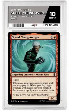 2026 MTG MSH EN Marvel Super Heroes #0152 SPEED, YOUNG AVENGER MPE 10 GEM/MT — graded card up for auction