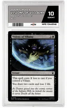 2026 MTG MSH EN Marvel Super Heroes #0120 VISIONS OF VILLAINY MPE 10 GEM/MT — graded card up for auction