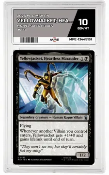 2026 MTG MSH EN Marvel Super Heroes #0123 YELLOWJACKET, HEARTLESS MARAUDER MPE 10 GEM/MT — graded card up for auction