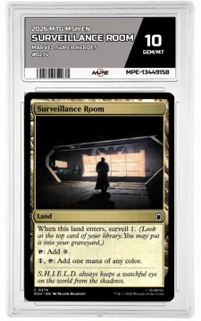 2026 MTG MSH EN Marvel Super Heroes #0274 SURVEILLANCE ROOM MPE 10 GEM/MT — graded card up for auction
