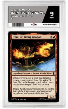2026 MTG MSH EN Marvel Super Heroes #0138 IRON FIST, LIVING WEAPON MPE 9 MINT — graded card up for auction