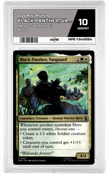 2026 MTG MSH EN Marvel Super Heroes #0207 BLACK PANTHER, VANGUARD MPE 10 GEM/MT — graded card up for auction