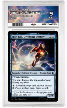 2026 MTG MSH EN Marvel Super Heroes #0059 IRON LAD, DIVERGING DESTINY MPE 9 MINT — graded card up for auction