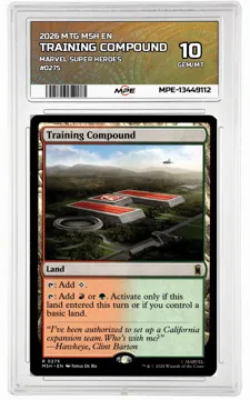 2026 MTG MSH EN Marvel Super Heroes #0275 TRAINING COMPOUND MPE 10 GEM/MT — graded card up for auction