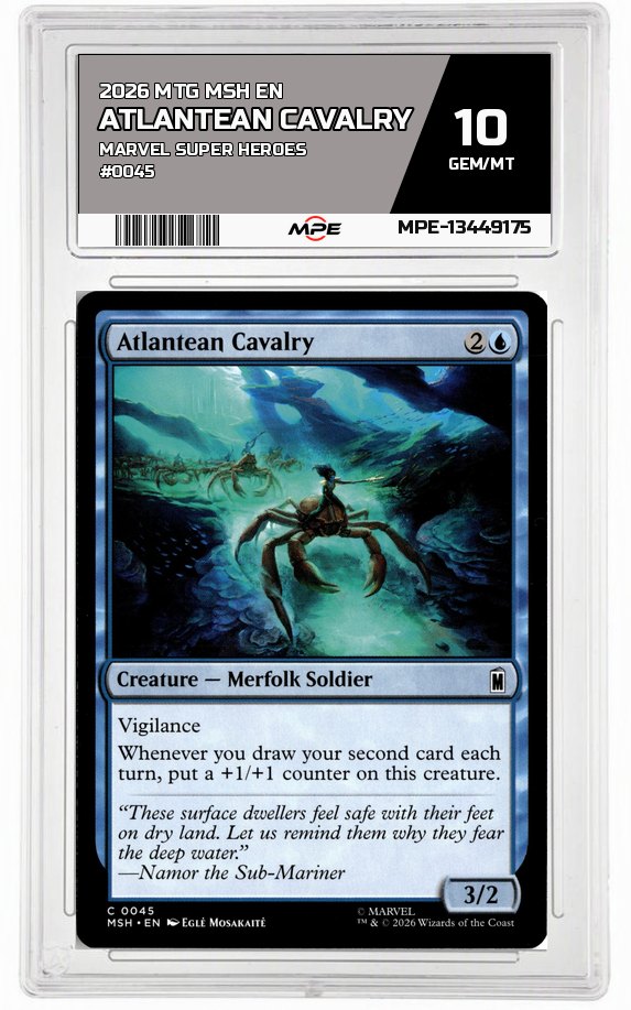 2026 MTG MSH EN Marvel Super Heroes #0045 ATLANTEAN CAVALRY MPE 10 GEM/MT — graded card auctioned from the MPE vault