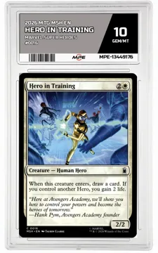 2026 MTG MSH EN Marvel Super Heroes #0016 HERO IN TRAINING MPE 10 GEM/MT — graded card up for auction