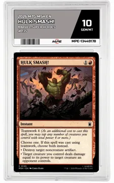 2026 MTG MSH EN Marvel Super Heroes #0135 HULK SMASH! MPE 10 GEM/MT — graded card up for auction