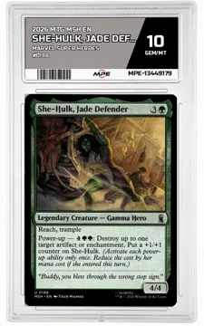 2026 MTG MSH EN Marvel Super Heroes #0188 SHE-HULK, JADE DEFENDER MPE 10 GEM/MT — graded card up for auction