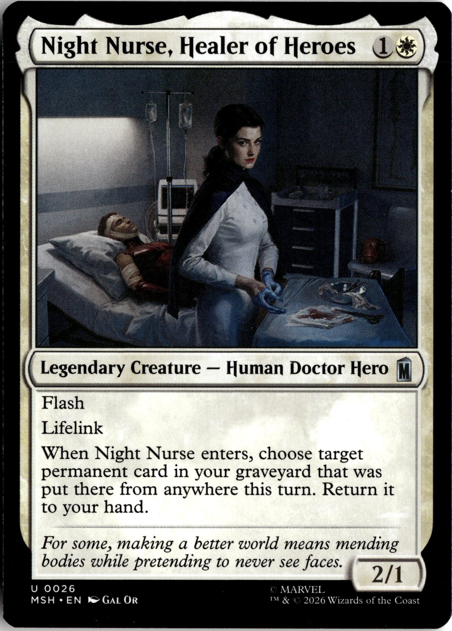 Night Nurse, Healer Of Heroes graded slab
