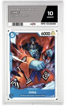 2026 ONE PIECE OP16 EN The Time of Battle #046 JINBE MPE 10 GEM/MT — graded card up for auction