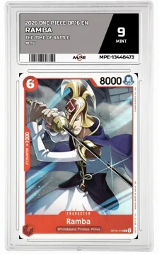 2026 ONE PIECE OP16 EN The Time of Battle #016 RAMBA MPE 9 MINT — graded card up for auction
