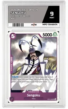 2026 ONE PIECE OP16 EN The Time of Battle #066 SENGOKU MPE 9 MINT — graded card up for auction
