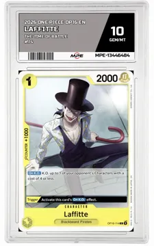 2026 ONE PIECE OP16 EN The Time of Battle #114 LAFFITTE MPE 10 GEM/MT — graded card up for auction