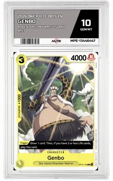 2026 ONE PIECE OP15 EN Adventure on Kami's Island #103 GENBO MPE 10 GEM/MT — graded card up for auction