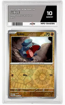 2023 POKEMON PAR EN Paradox Rift-REV HOLO #094 Gible MPE 10 GEM/MT — graded card up for auction