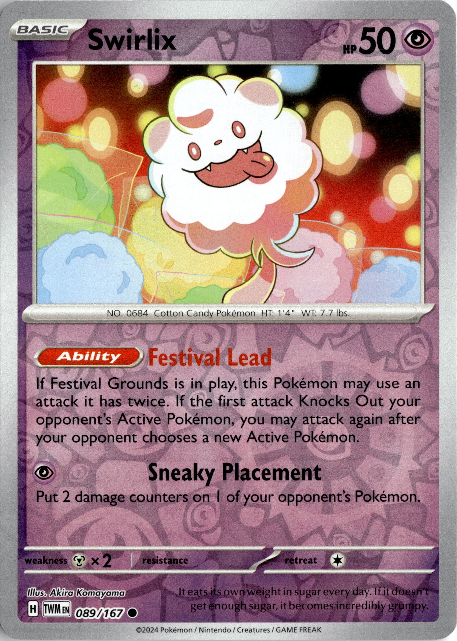 2024 Pokemon Twm En Swirlix graded slab