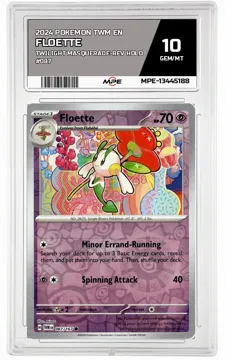 2024 POKEMON TWM EN Twilight Masquerade-REV HOLO #087 FLOETTE MPE 10 GEM/MT — graded card up for auction