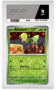 2023 POKEMON MEW EN 151-REV HOLO #069 Bellsprout MPE 9 MINT — graded card up for auction