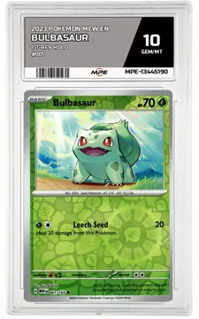 2023 POKEMON MEW EN 151-REV HOLO #001 Bulbasaur MPE 10 GEM/MT — graded card up for auction