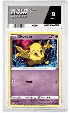 2021 POKEMON EVS EN Evolving Skies #061 Drowzee MPE 9 MINT — graded card up for auction