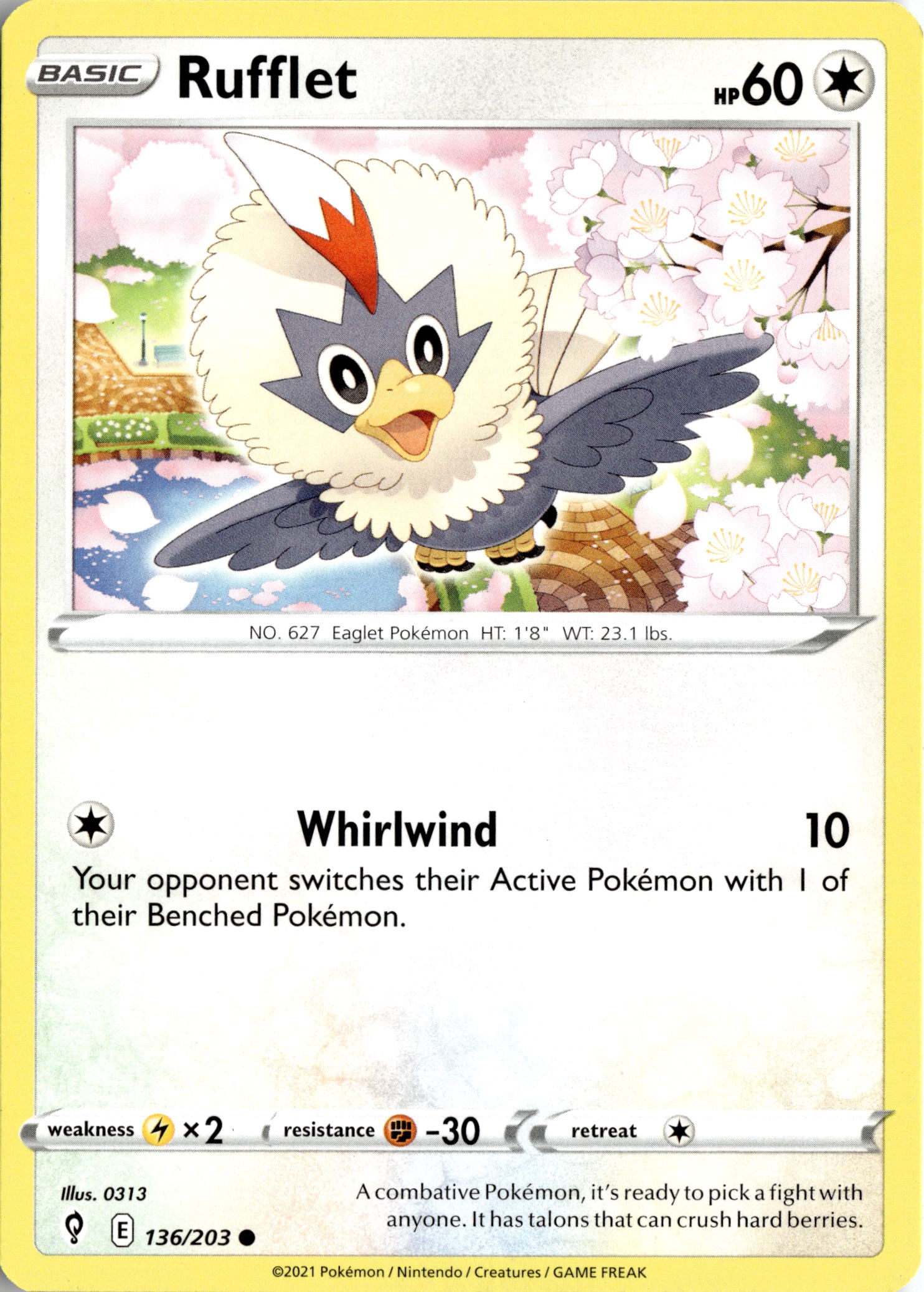 2021 Pokemon Evs En Rufflet graded slab