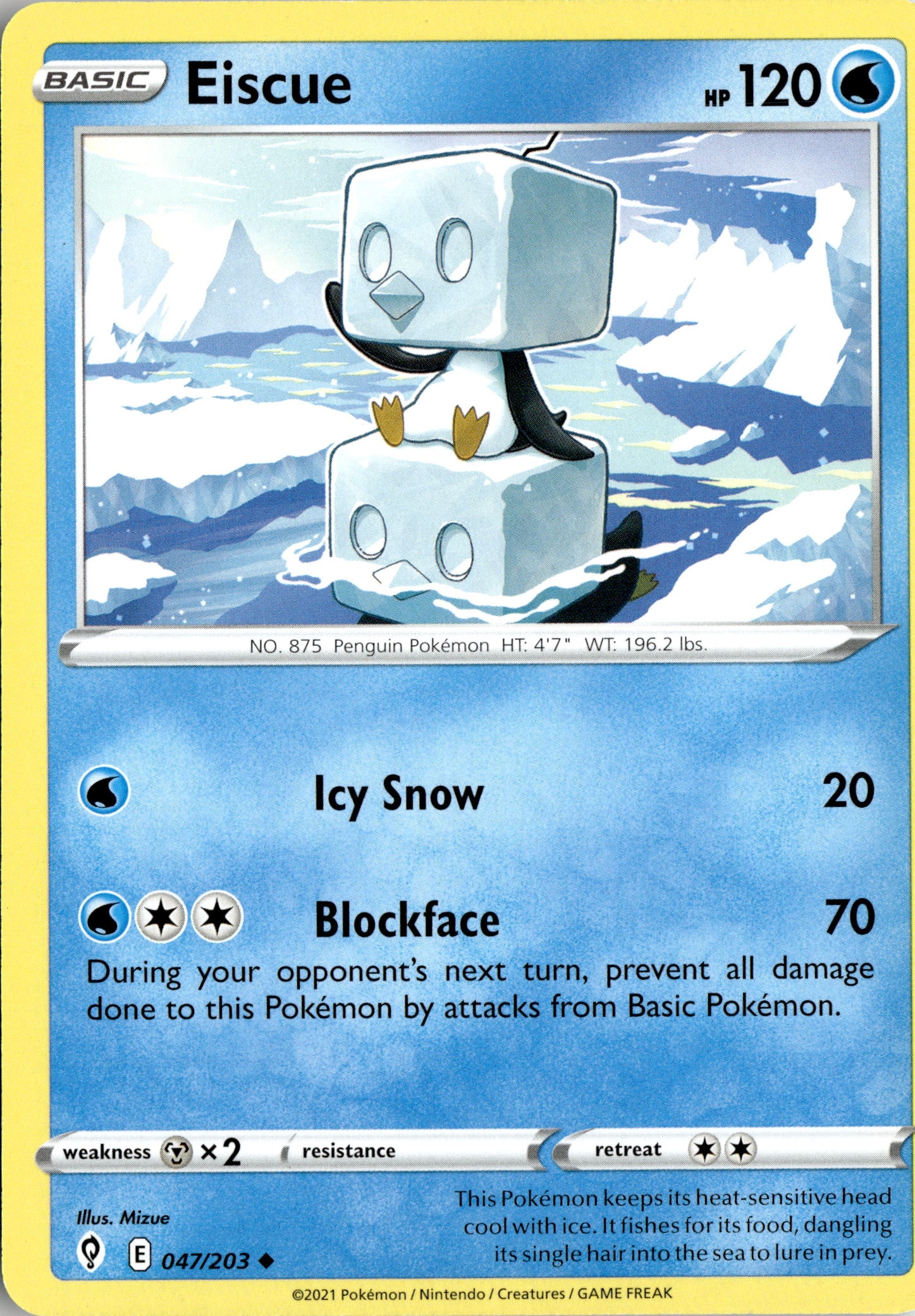 2021 Pokemon Evs En Eiscue graded slab