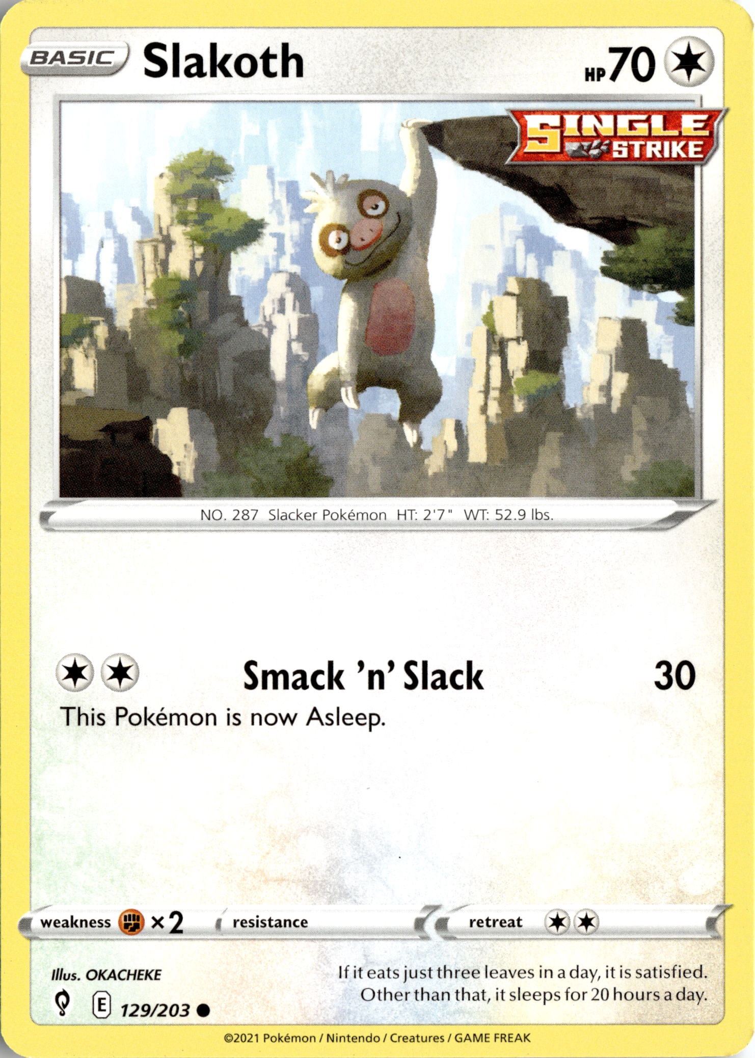 2021 Pokemon Evs En Slakoth graded slab