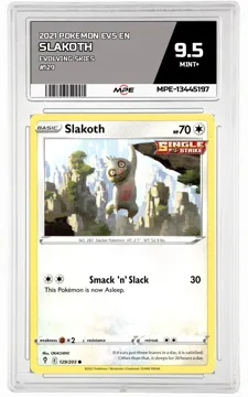 2021 POKEMON EVS EN Evolving Skies #129 SLAKOTH MPE 9.5 MINT+ — graded card up for auction