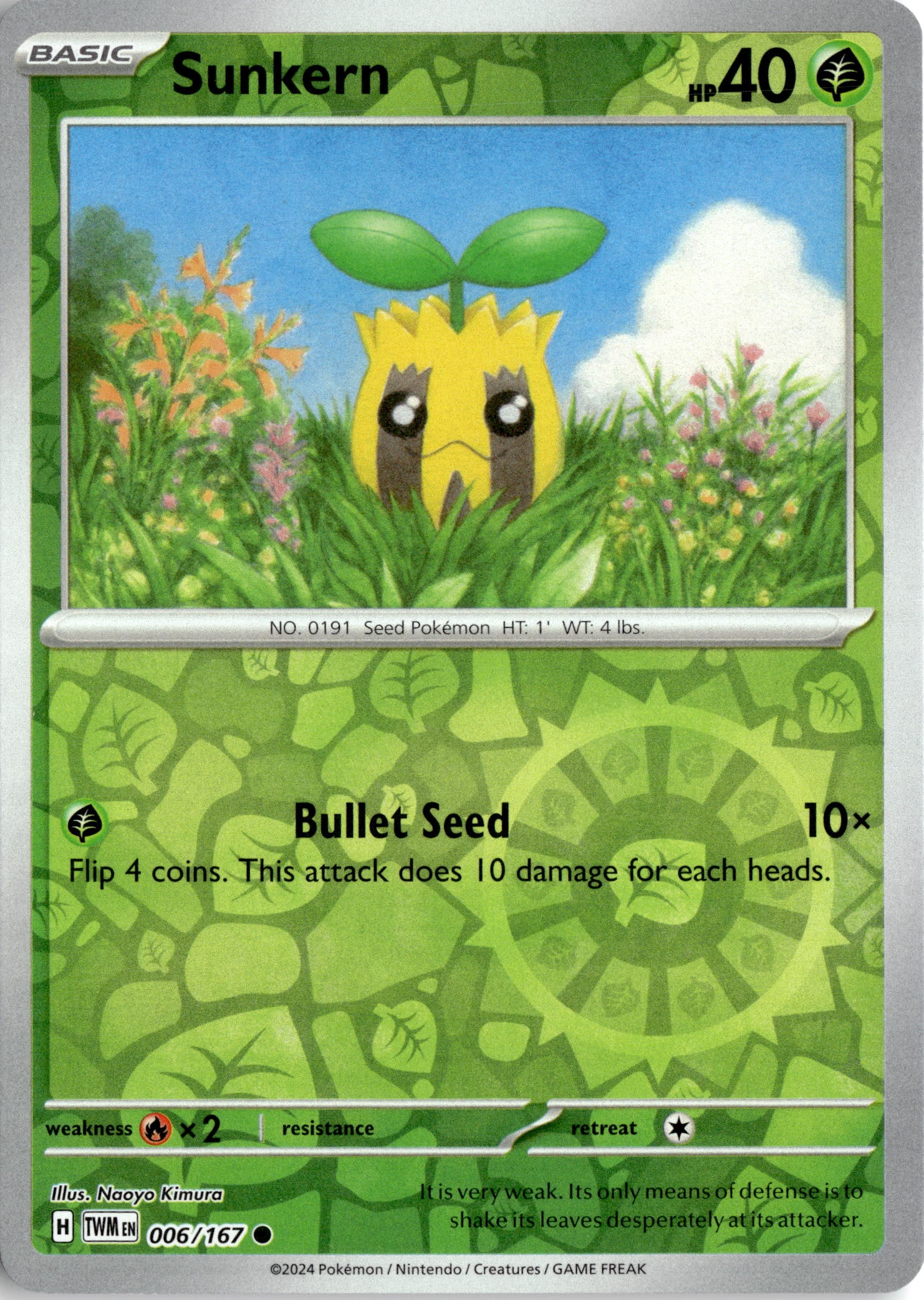 2024 Pokemon Twm En Sunkern graded slab