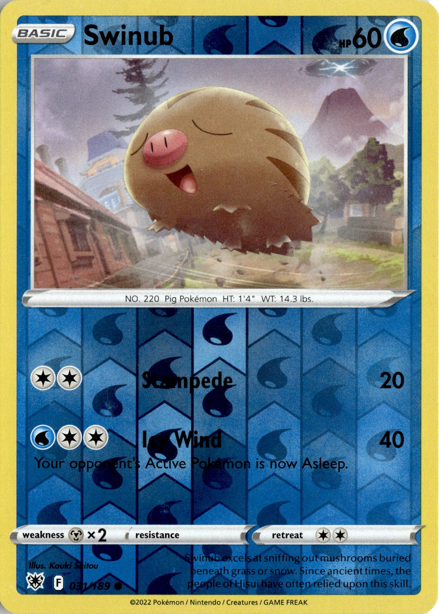2022 Pokemon Asr En Swinub graded slab