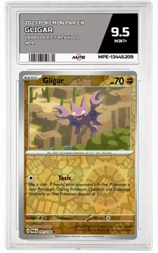 2023 POKEMON PAR EN Paradox Rift-REV HOLO #091 GLIGAR MPE 9.5 MINT+ — graded card up for auction