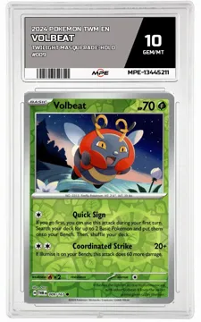 2024 POKEMON TWM EN Twilight Masquerade-HOLO #009 VOLBEAT MPE 10 GEM/MT — graded card up for auction